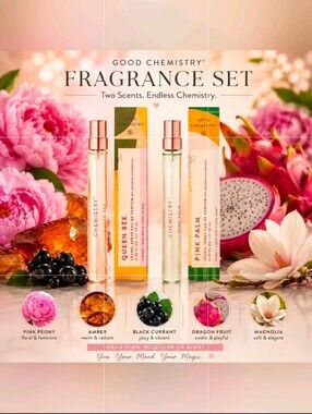 Good Chemistry Travel Size Fragrance Set (Queen Bee, Pink Palm)